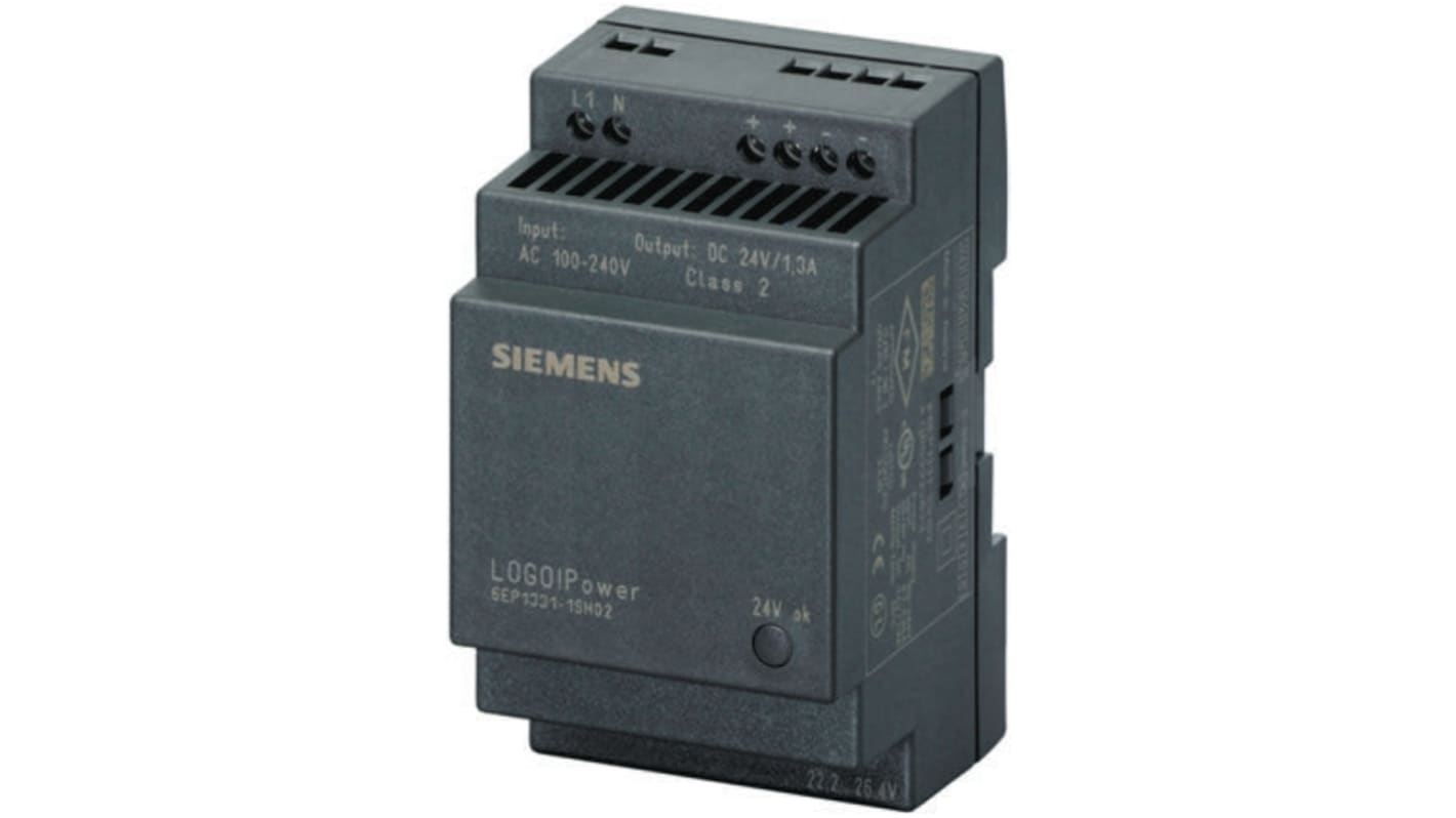 Siemens Switch Mode DIN Rail Panel Mount Power Supply, 3A Output, 15W