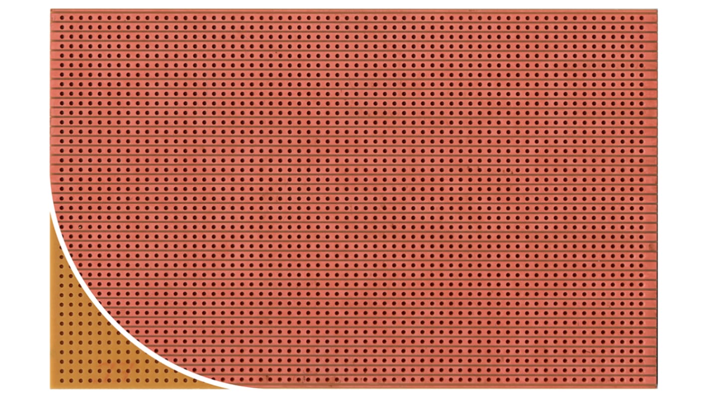 Roth Elektronik Single Sided Matrix Board FR2 With 39 x 61 1mm Holes, 2.5 x 2.5mm Pitch, 160 x 100 x 1.5mm