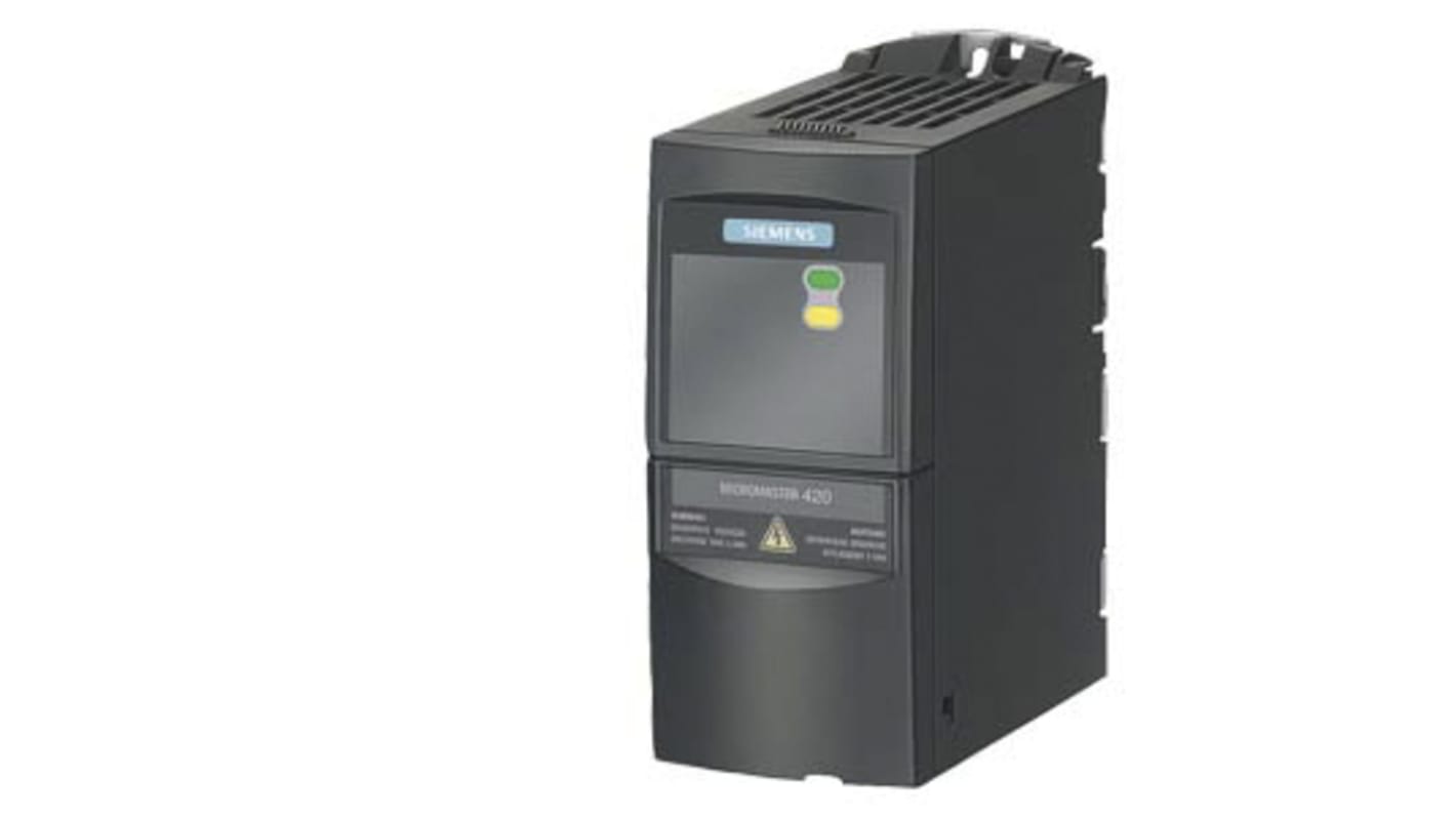 Siemens MICROMASTER 420, 3-Phasen Frequenzumrichter 1,1 kW, 400 V ac / 4,9 A 0 → 550Hz für Wechselstrommotoren