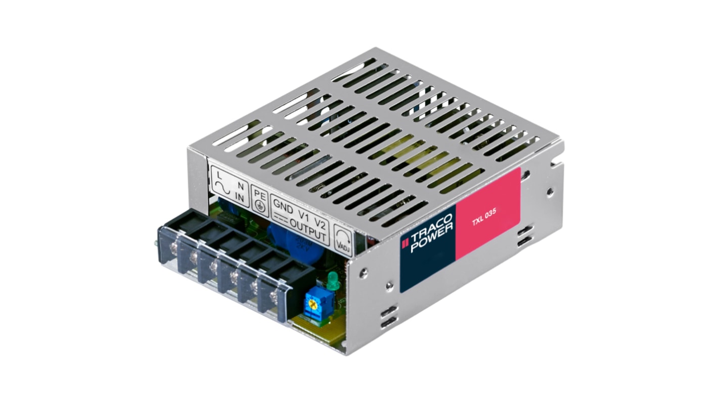 TRACOPOWER 35W Switch-mode strømforsyninger 2 udgange, 5 V dc, 12 V dc