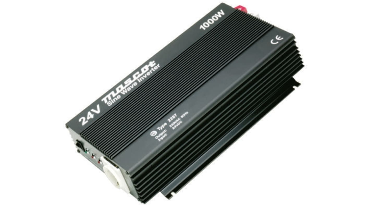 Inverter di potenza Mascot, ingresso 20 → 30V cc, uscita 230V ca, 1000W, 3 pin Schuko