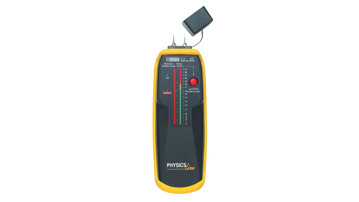 Chauvin Arnoux CA 847 Moisture Meter, 100 % RH Max, Battery-Powered