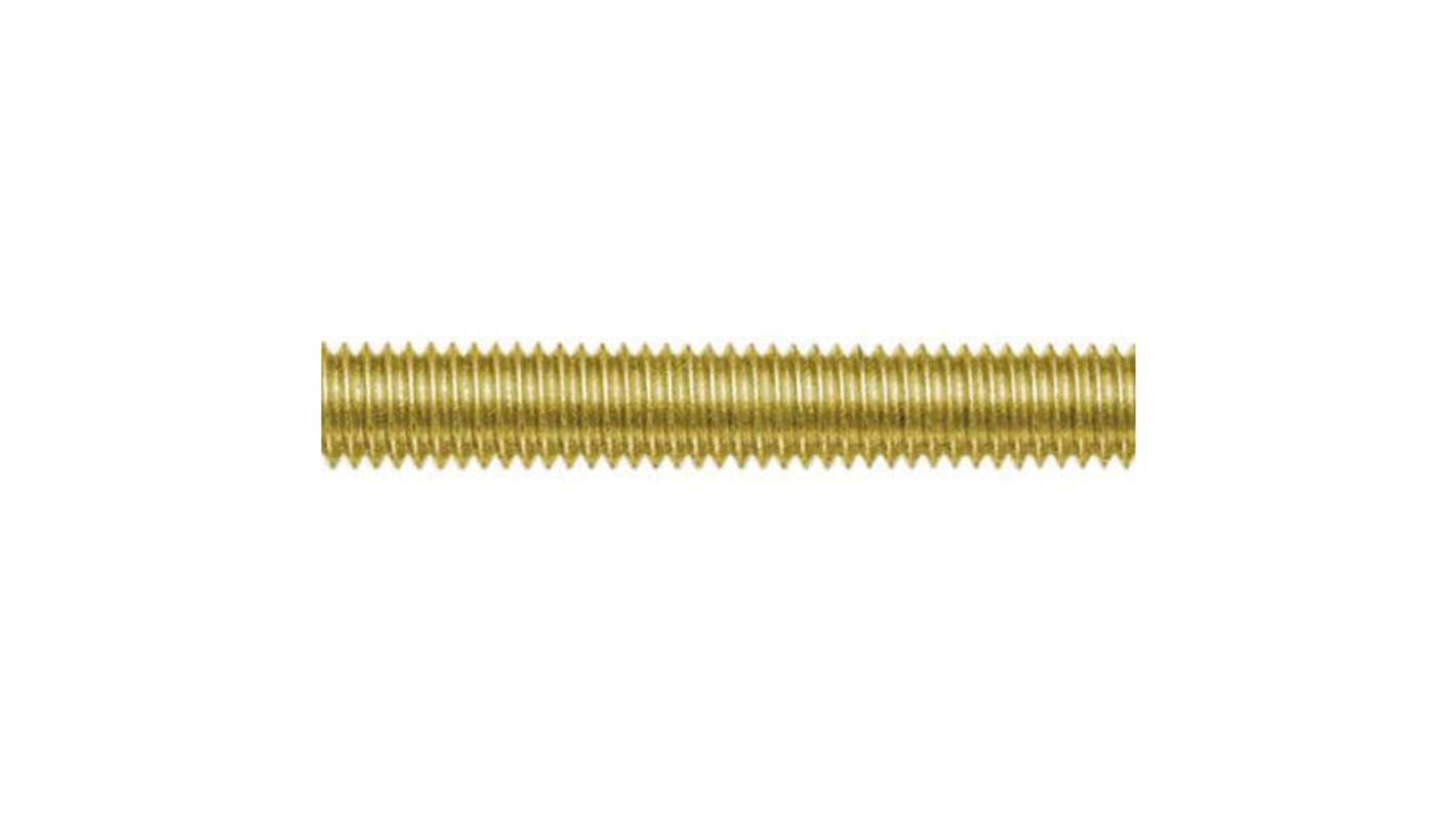 RS PRO Plain Brass Threaded Rod, M4, 1m