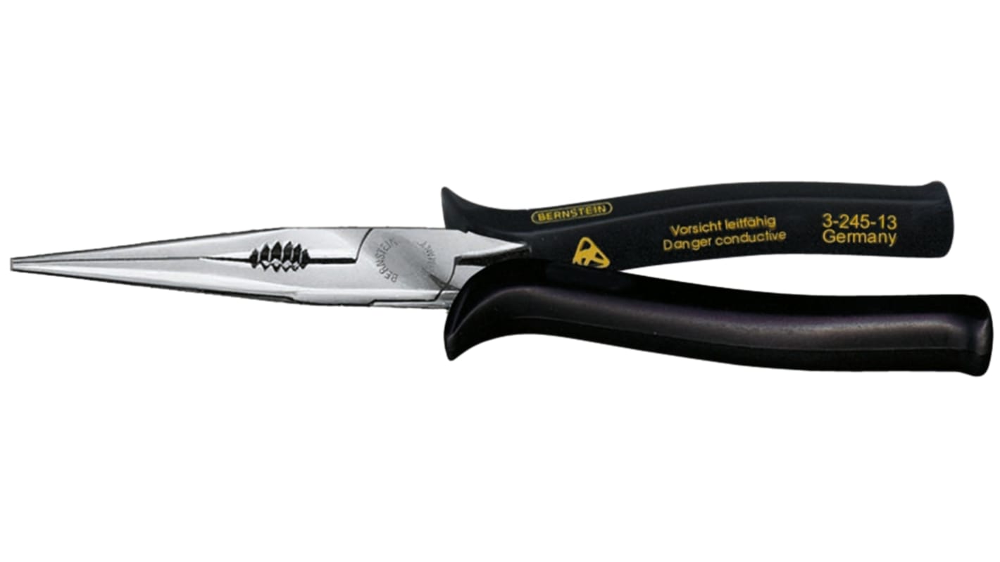 Bernstein Tools for electronics Pliers, 200 mm Overall, Straight Tip, ESD