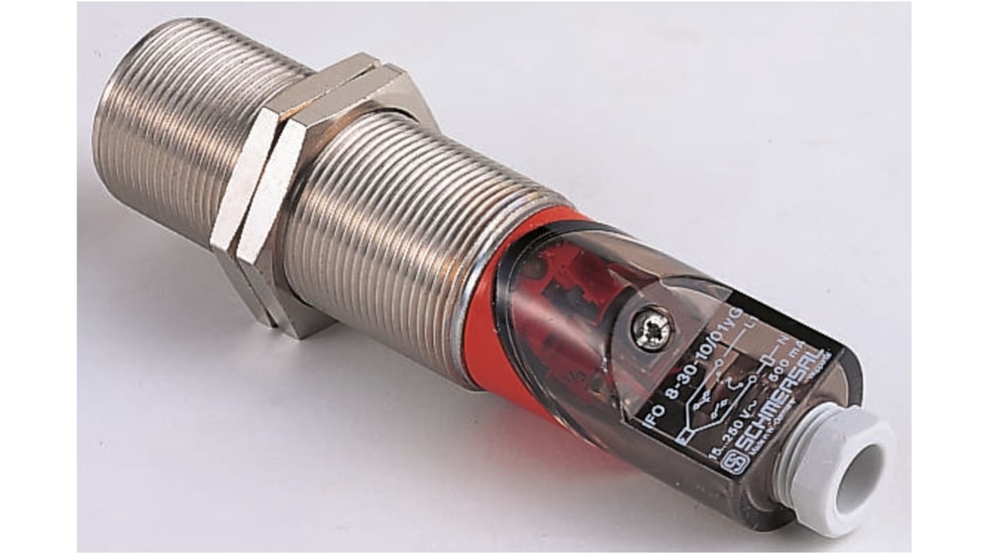 Schmersal zylindrisch Optischer Sensor, Diffus, Bereich 800 mm, Anschlusskabel