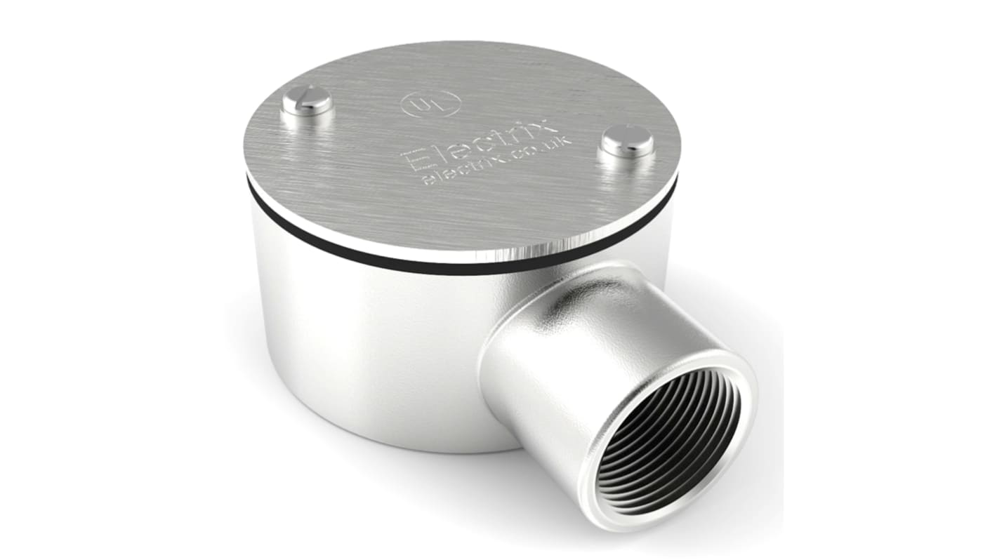 RS PRO Edelstahl 316 Kabelrohr Befestigung Anschlussbox 25mm Silber Satin-Finish IP67