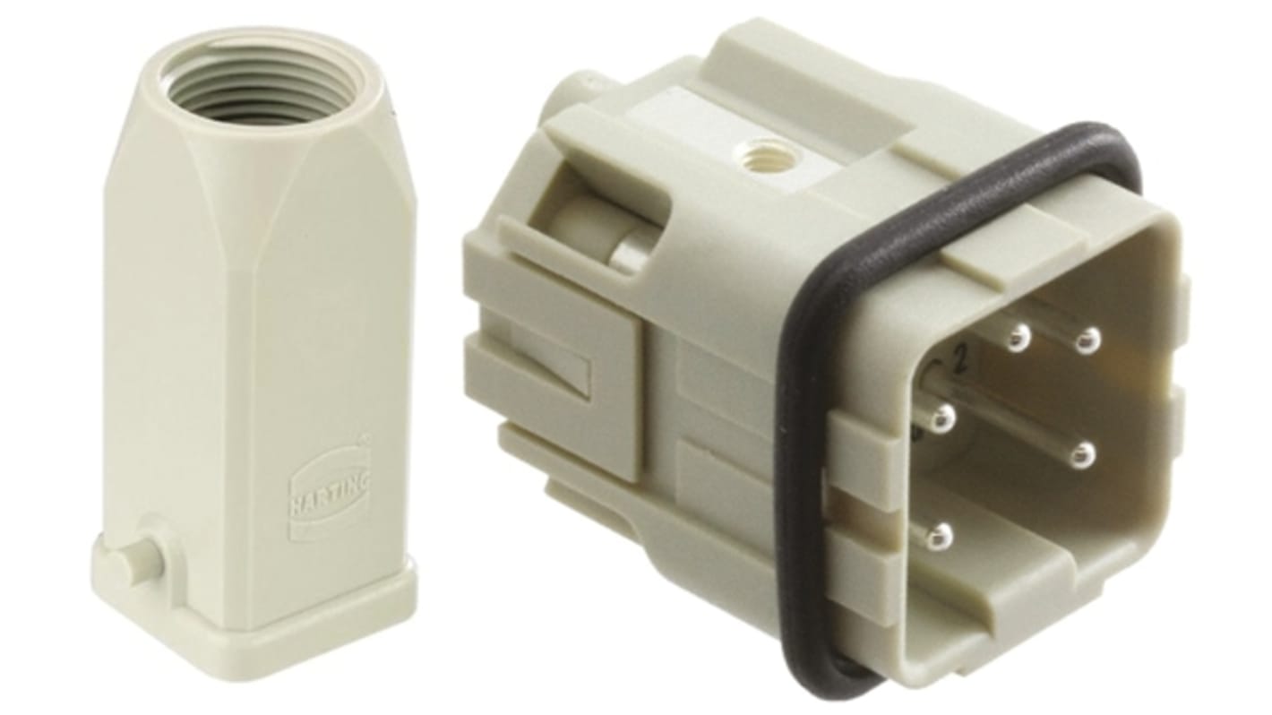 Conector de potencia HARTING Han A Macho de 4 vías, 230 → 400 V., 10A, con rosca PG11