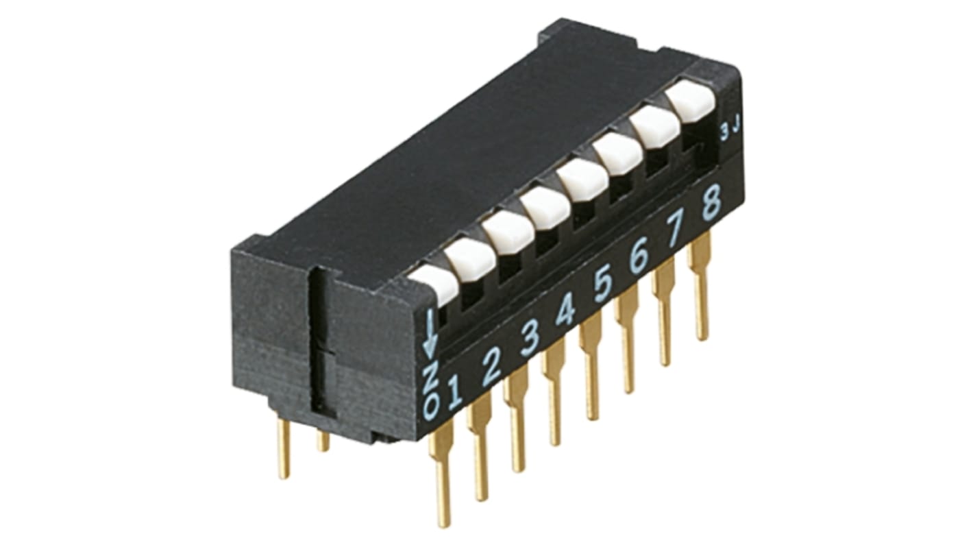 Nidec Components 4 Way PCB DIP Switch SPST, Piano Actuator