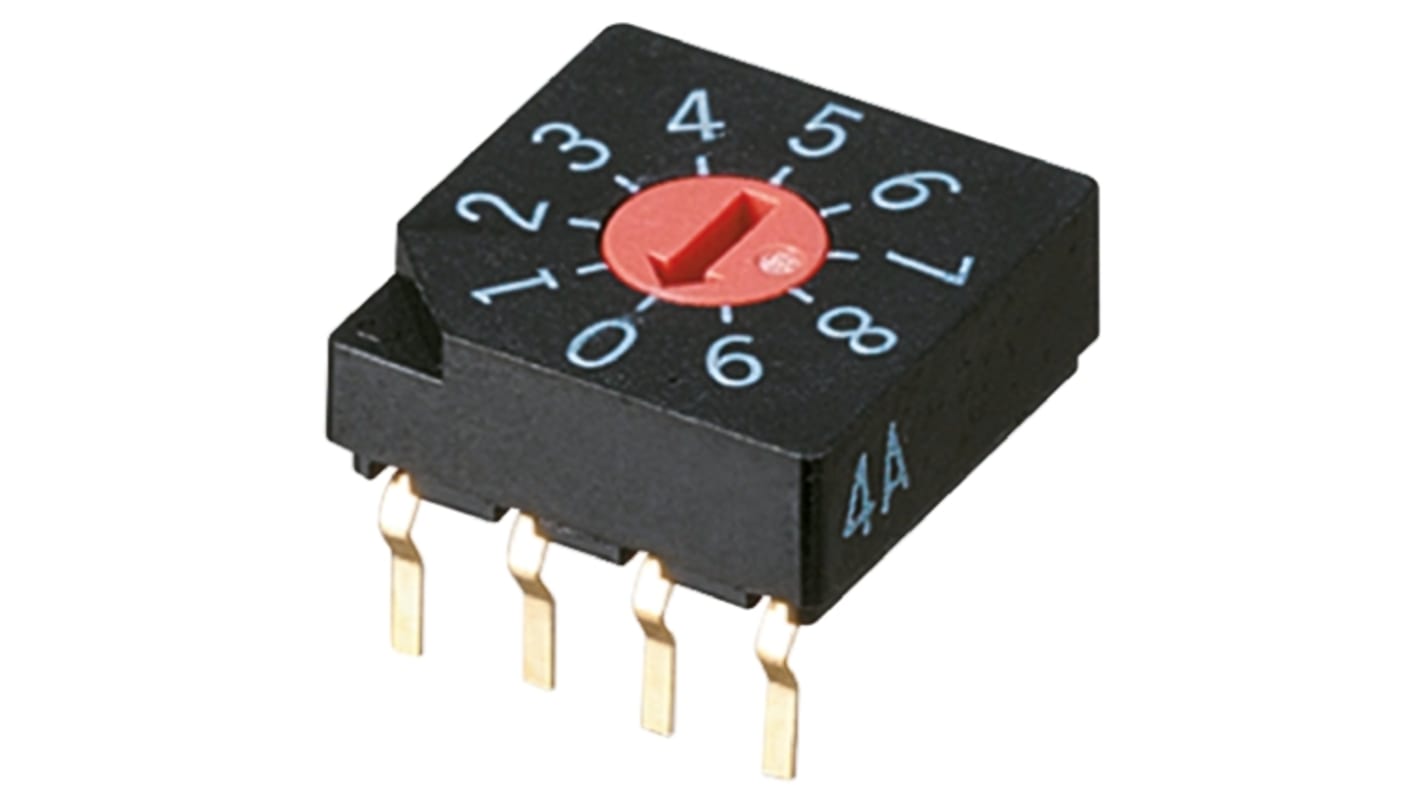 Copal Electronics 10 Way PCB DIP Switch, Rotary Flush Actuator