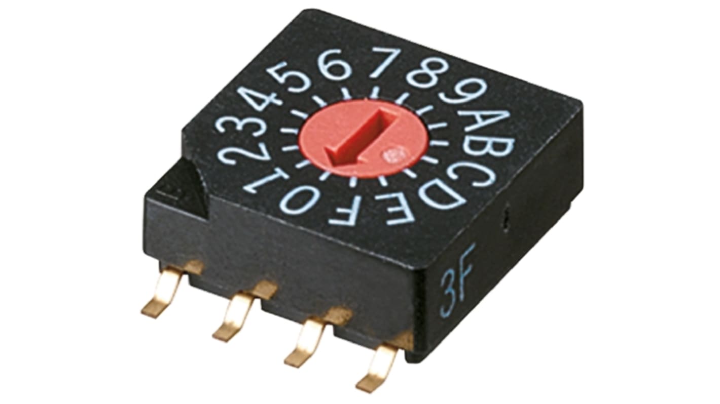 Nidec Components 16 Way PCB DIP Switch, Rotary Flush Actuator