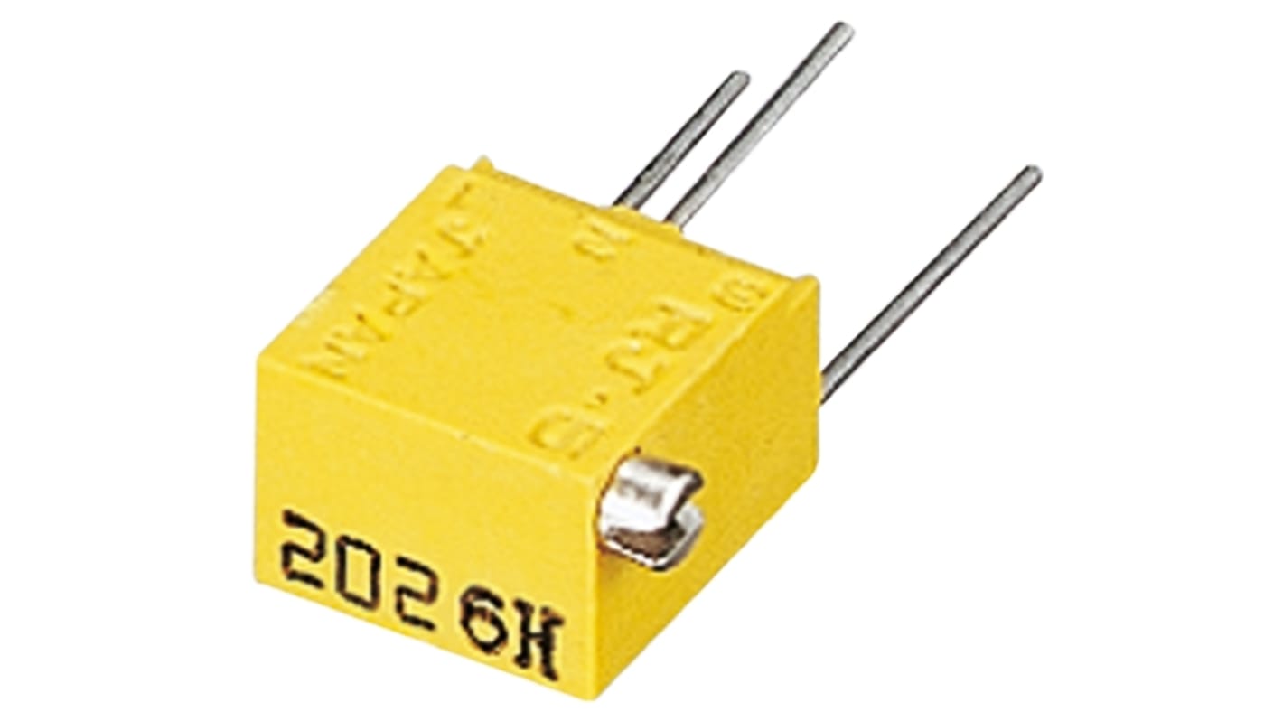 Nidec Components RJ-5 14-Gang THT Trimmer-Potentiometer, Seitliche Einstellung, 20kΩ, ±10%, 0.25W, Pin, L. 6mm