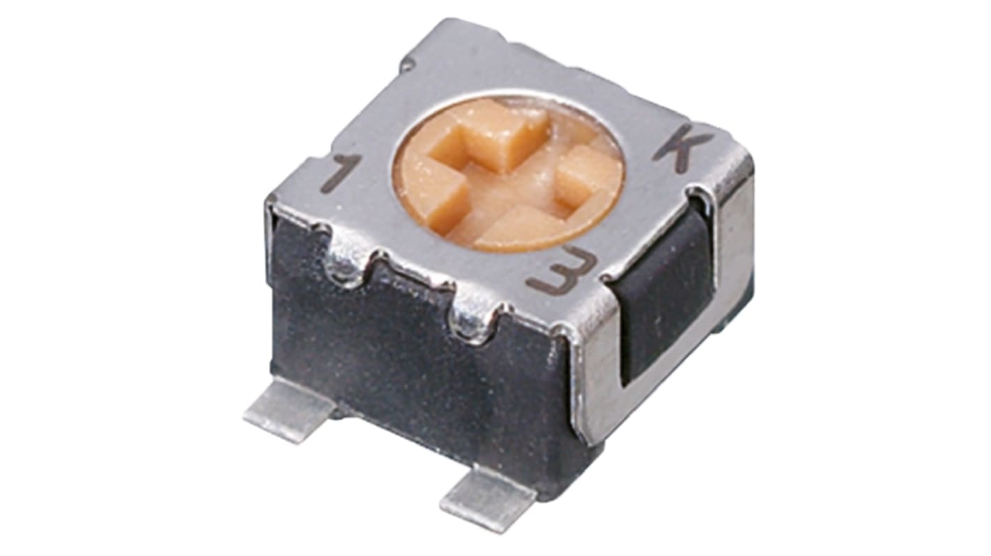 500Ω, SMD Trimmer Potentiometer 0.125W Top Adjust Nidec Components, ST-32