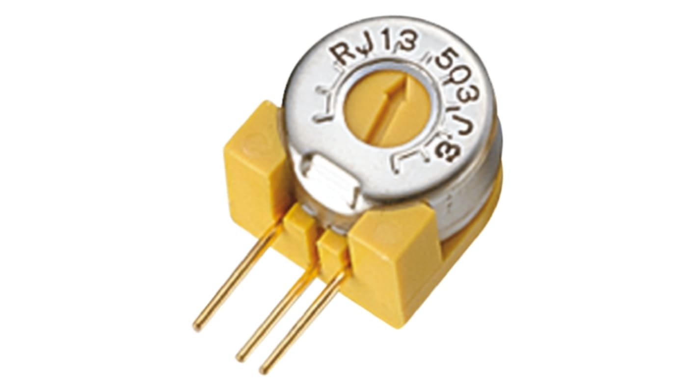 Nidec Components RJ-13 1-Gang THT Trimmer-Potentiometer, Seitliche Einstellung, 10kΩ, ±10%, 0.75W, Pin, L. 12.5mm