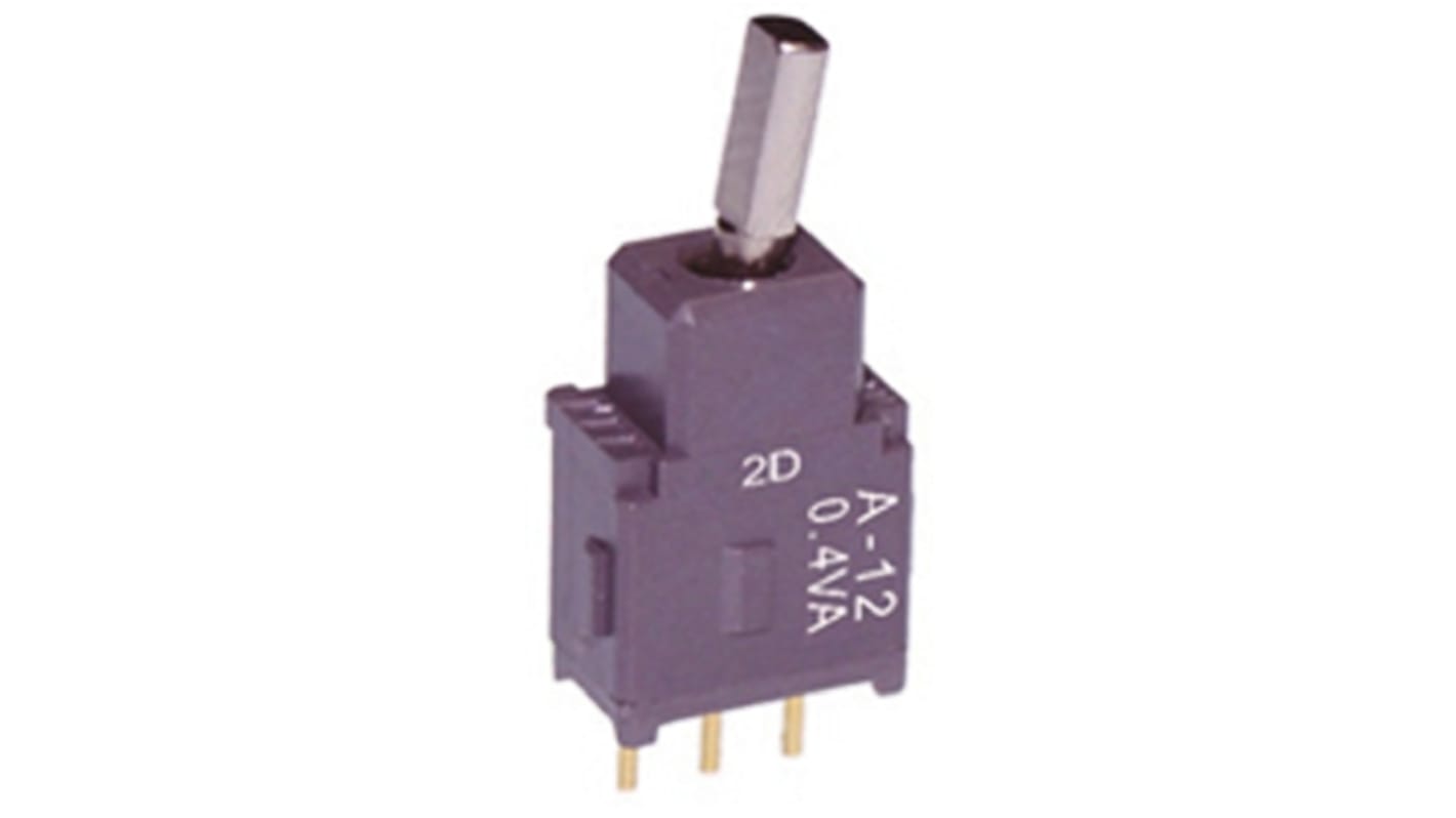 NKK Switches Toggle Switch, PCB Mount, On-(On), SPDT, Through Hole Terminal