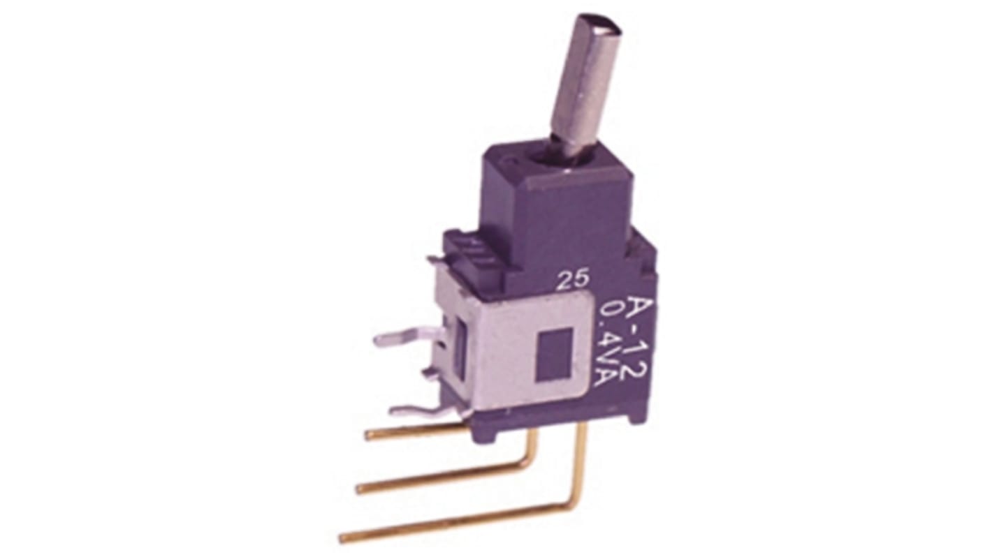 NKK Switches Toggle Switch, PCB Mount, On-(On), SPDT, Through Hole Terminal