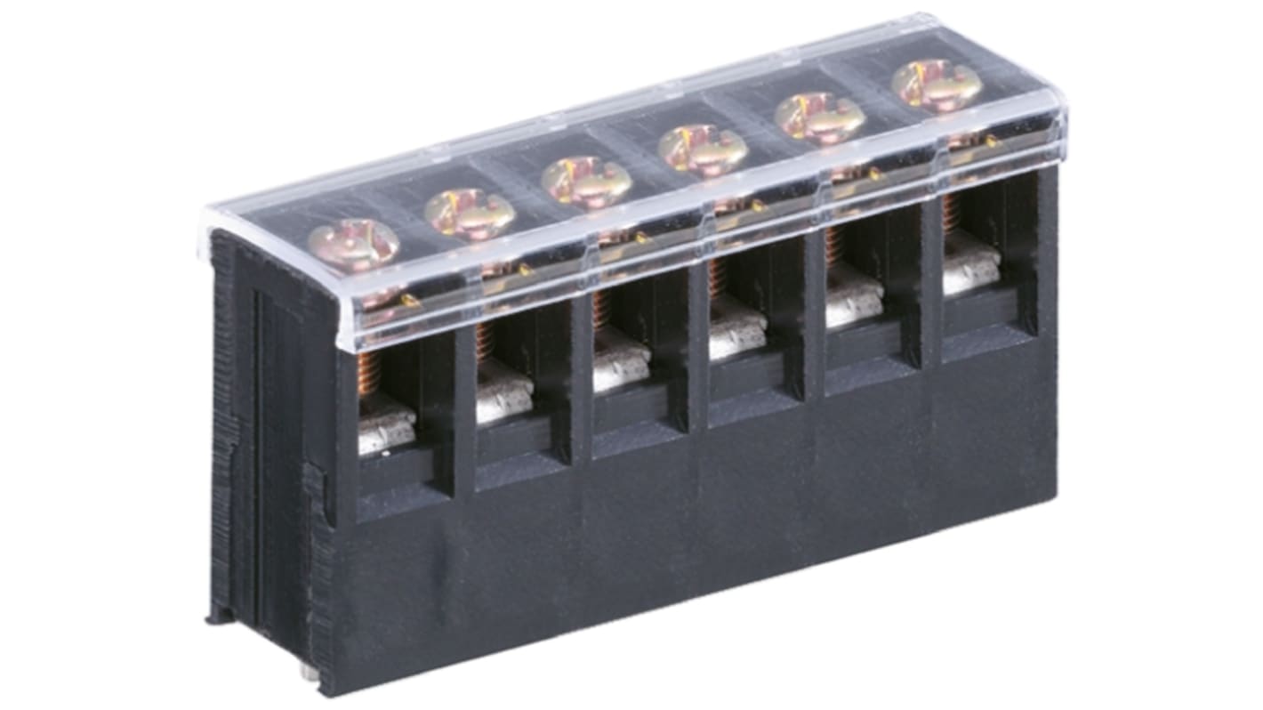 Yoshida Electric Industry PBX Series PCB Terminal Block, 6-Contact, 7.62mm Pitch, Through Hole Mount, 1-Row, Solder