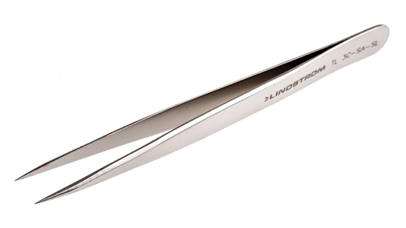 Lindstrom 120 mm, Stainless Steel, Rounded, ESD Tweezers