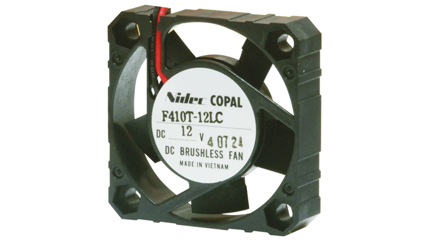 Nidec Components Axial Fan, 5 V dc, DC Operation, 6.6m³/h, 400mW, 80mA Max, 40 x 40 x 10mm