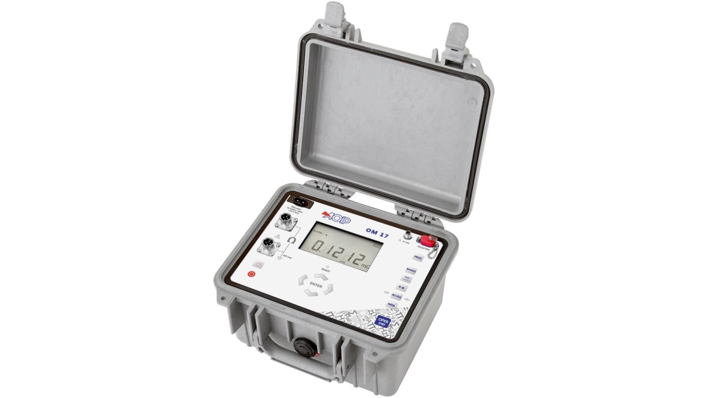 Ohmmetro Aoip Instrumentation OM 16 a 4 fili, 2500 max, risoluzione 100nΩ, Cert. ISO