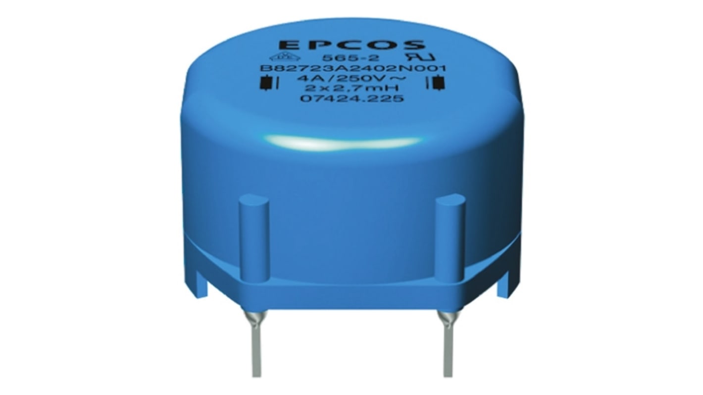 Inductor compensado de corriente EPCOS, 27 mH ±30%, Ferrita, Idc:1A, Rdc:750mΩ