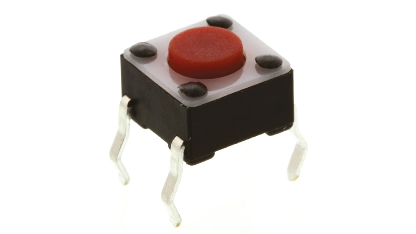 1825910-3 | Red Button Tactile Switch, SPST 50 mA @ 24 V dc 0.7mm | RS