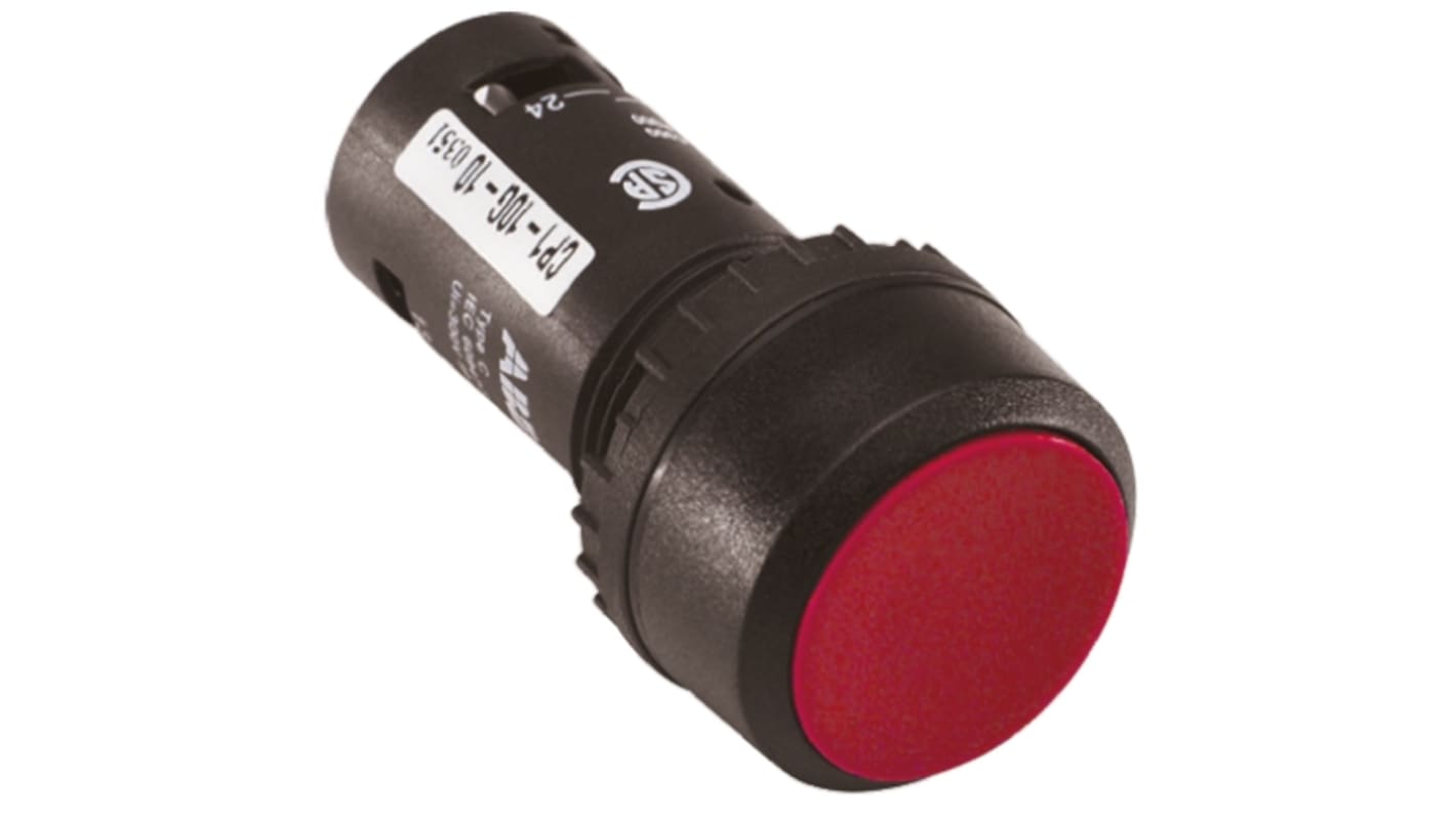 Pulsador ABB Compact, color de botón Rojo, DPST, Montaje en Panel, IP69K