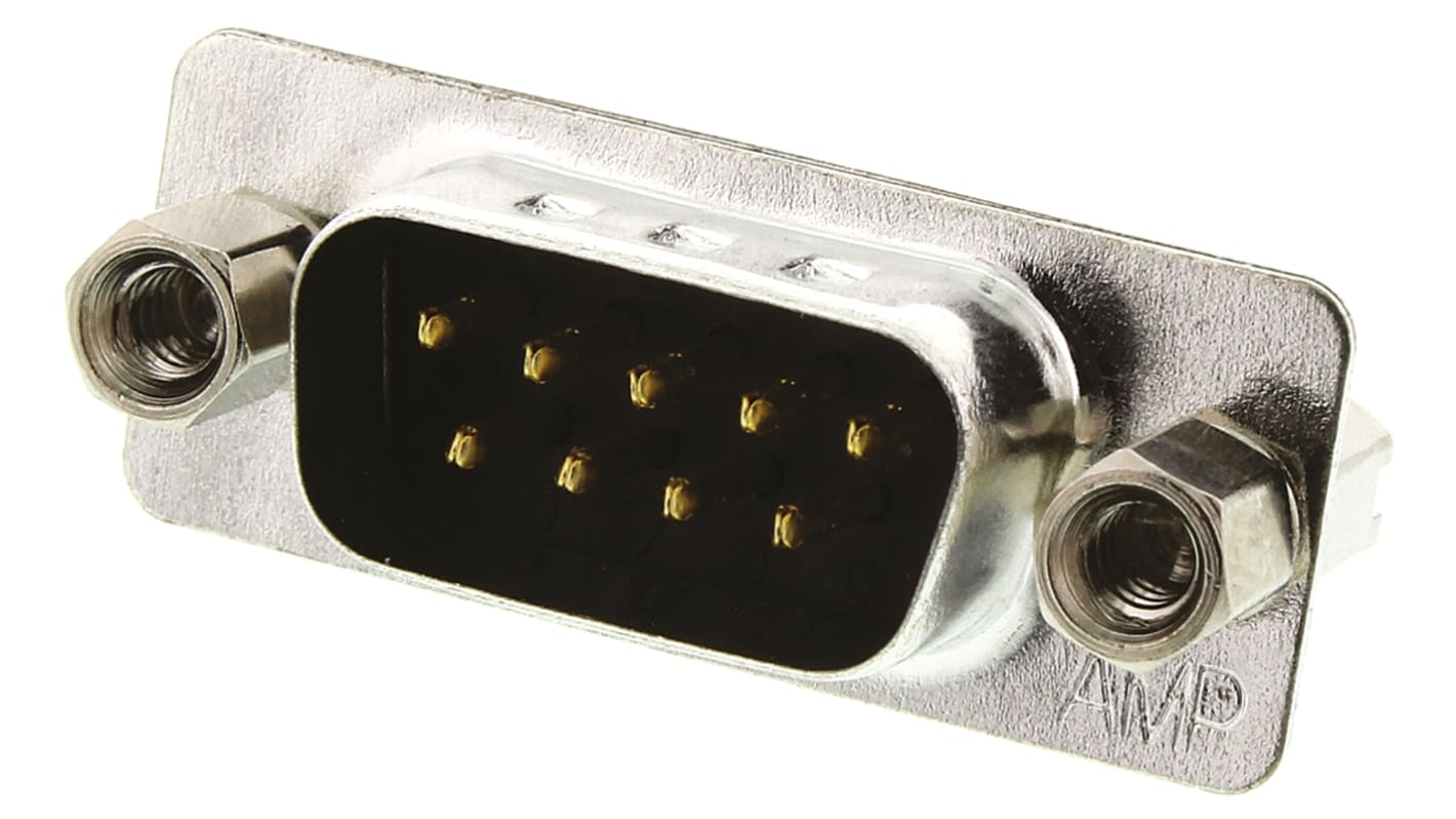 TE Connectivity Amplimite HDP-20 9 Way Through Hole D-sub Connector Plug, 2.77mm Pitch, with 4-40 UNC Female