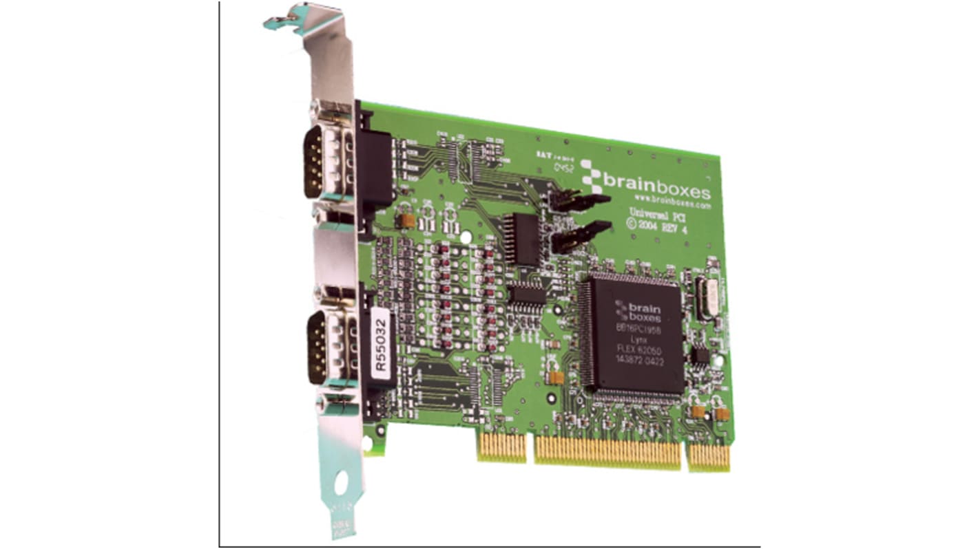 Brainboxes PCI Erweiterungskarte Seriell, 2-Port RS-232 230.4Kbit/s 128 B