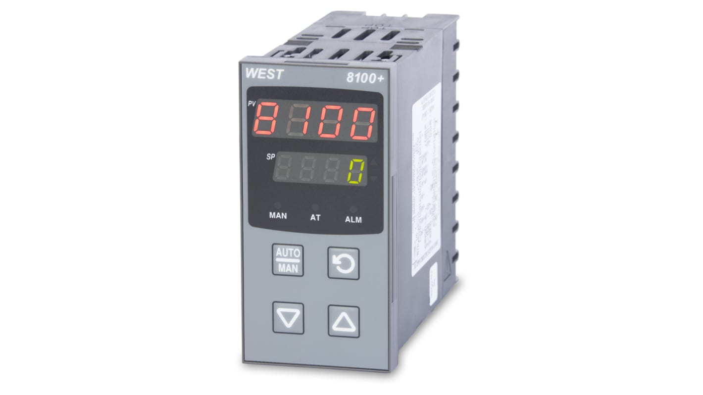 West Instruments P8100 PID Temperature Controller, 96 x 48 (1/8 DIN)mm, 1 Output Relay, 24 → 48 V ac/dc Supply