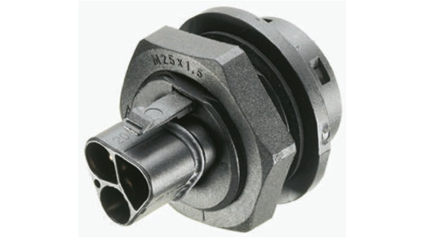 Wieland Stecker RST20i3 Leuchtensteckverbinder, Rundsteckverbinder, Kontakte: 3, Kabelmontage, 20A, Schwarz, 0,5 2,5 mm²