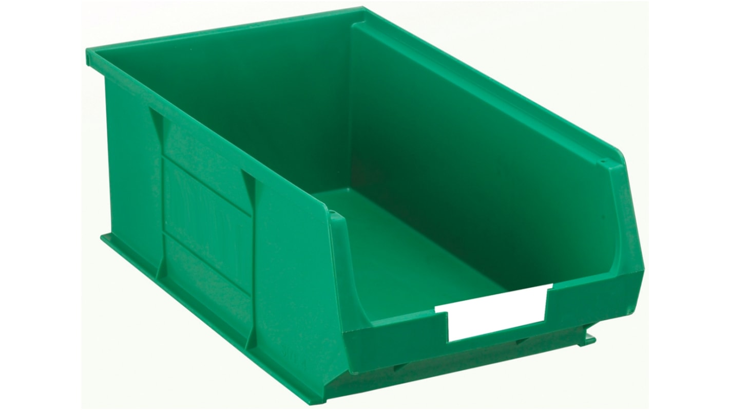 RS PRO PP Storage Bin, 130mm x 205mm, Green