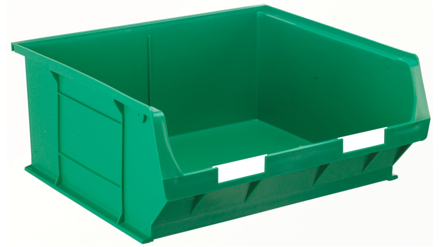RS PRO PP Storage Bin, 180mm x 419mm, Green
