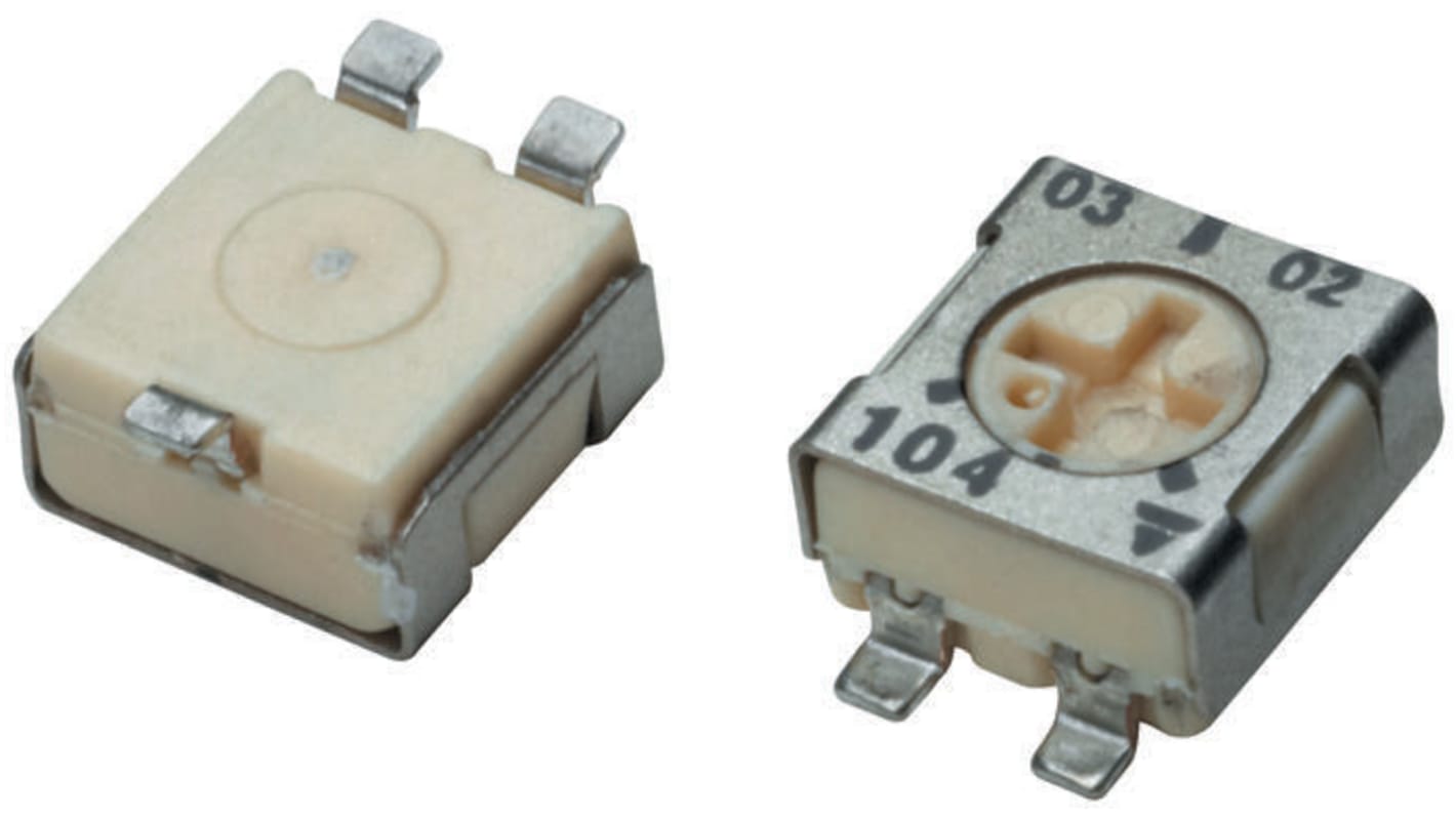 Vishay TS53 1-Gang SMD Trimmer-Potentiometer, Einstellung von oben, 10kΩ, ±20%, 0.25W, Gullwing, L. 5mm
