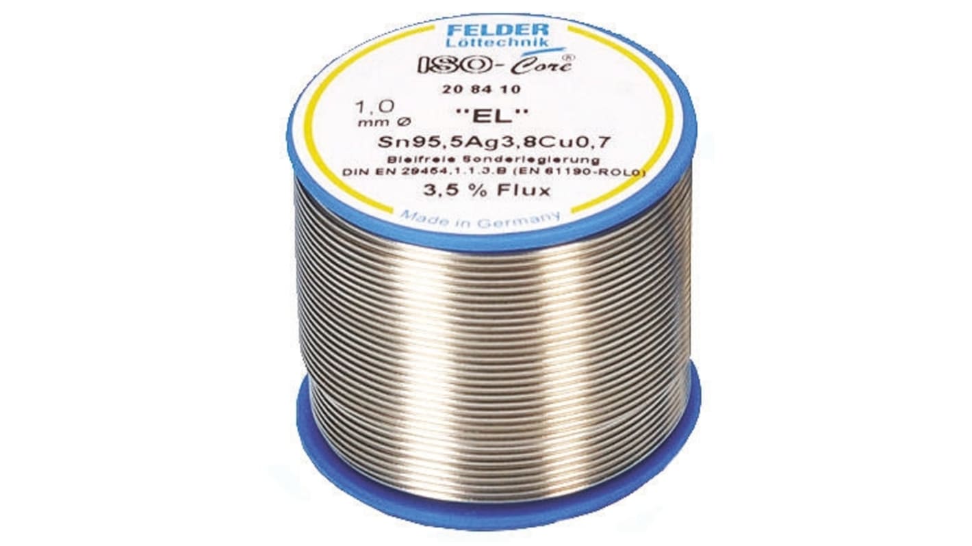 Felder Lottechnik Wire, 1mm Lead Free Solder, 217°C Melting Point