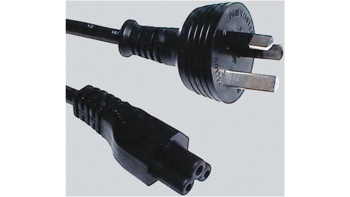Access Comms IEC C5 Socket to Type I Australian Plug Power Cord, 2m RS