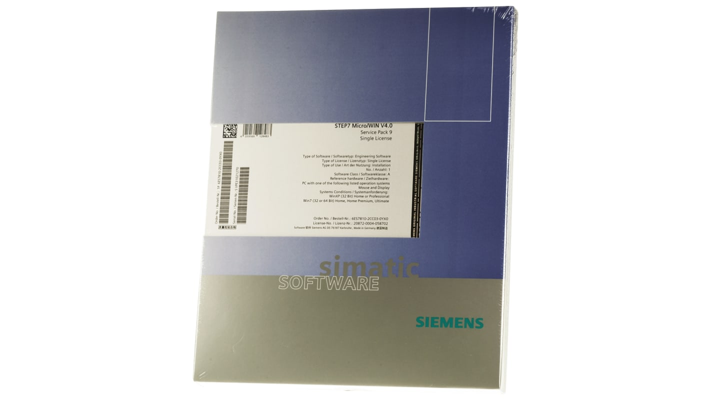 Software de programación PLC Siemens, 4,0, para SIMATIC S7-200, para Windows 7, Windows XP, varios idiomas