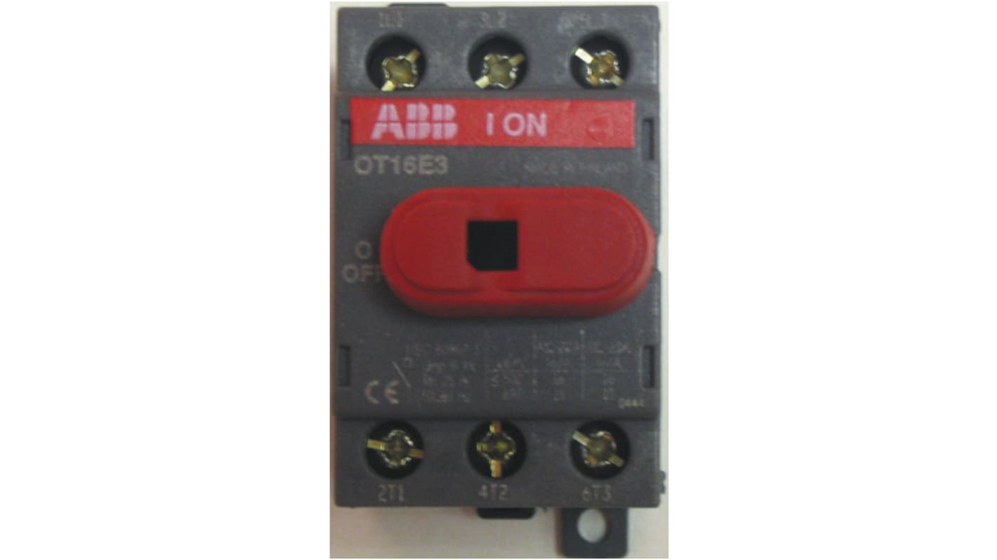 ABB 3P Pole Isolator Switch - 125A Maximum Current, 45kW Power Rating, IP20