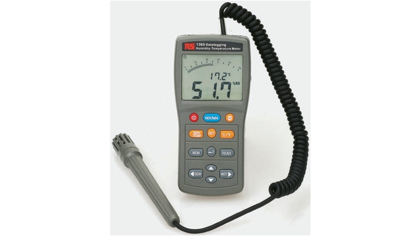 RS PRO Handheld Thermohygrometer, ±3 %RH Accuracy, +60°C Max, 99%RH Max ...