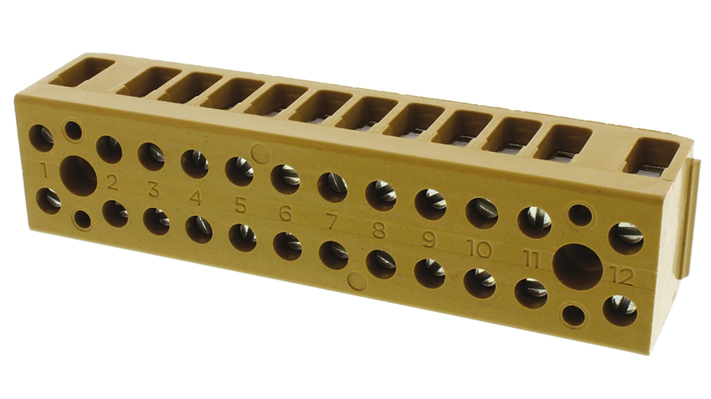 Weidmüller SAK Series Non-Fused Terminal Block, 12-Way, 32A, 22 → 12 AWG Wire, Screw Termination