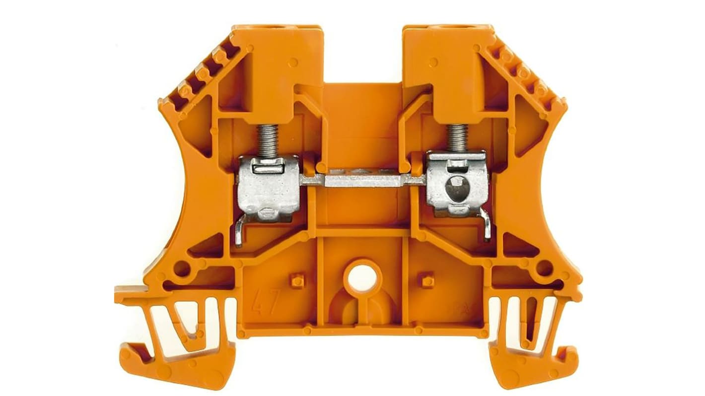 1036760000 Weidmuller WDU Series Orange DIN Rail Terminal Block, 4mm²