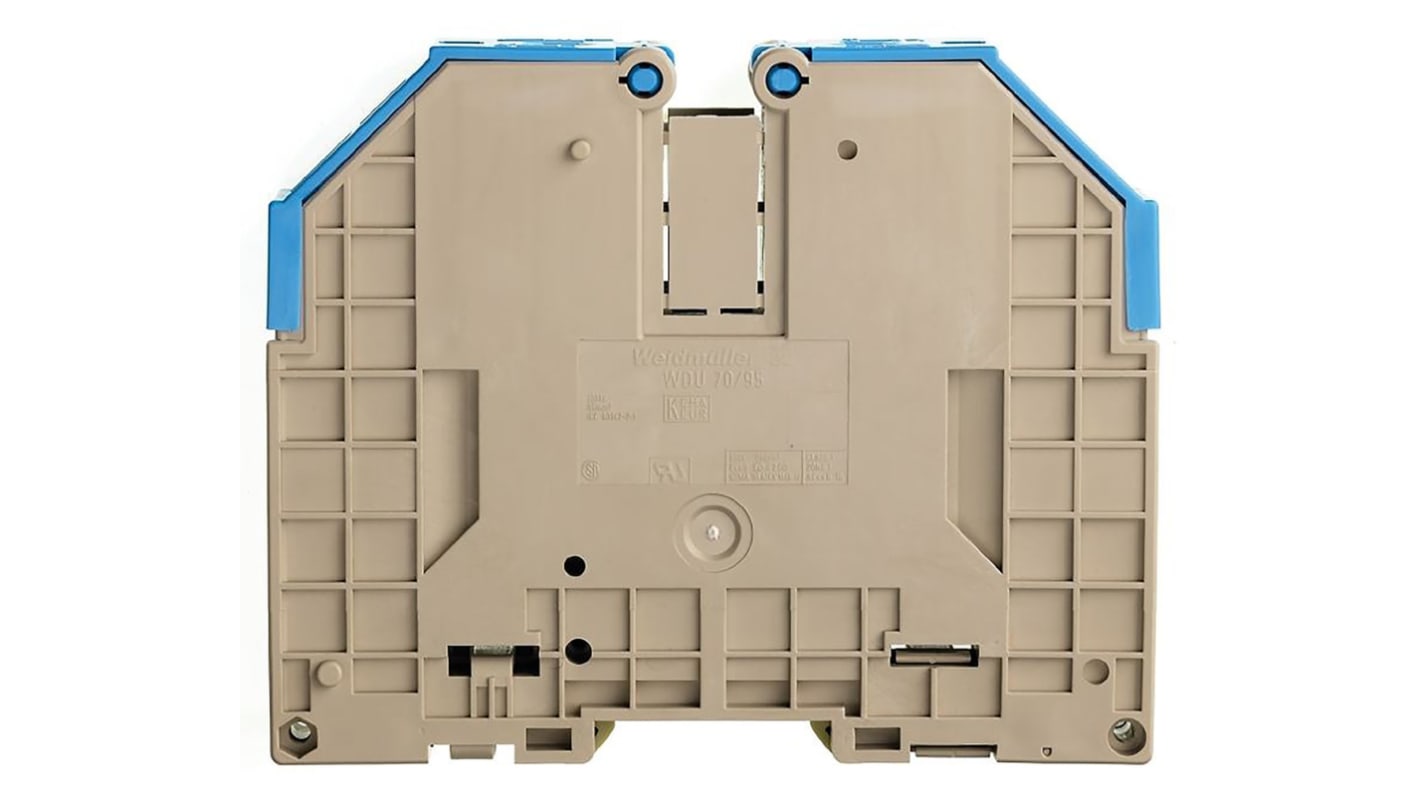 Weidmuller WDU Series Blue Feed Through Terminal Block, 95mm², Single-Level, Screw Termination