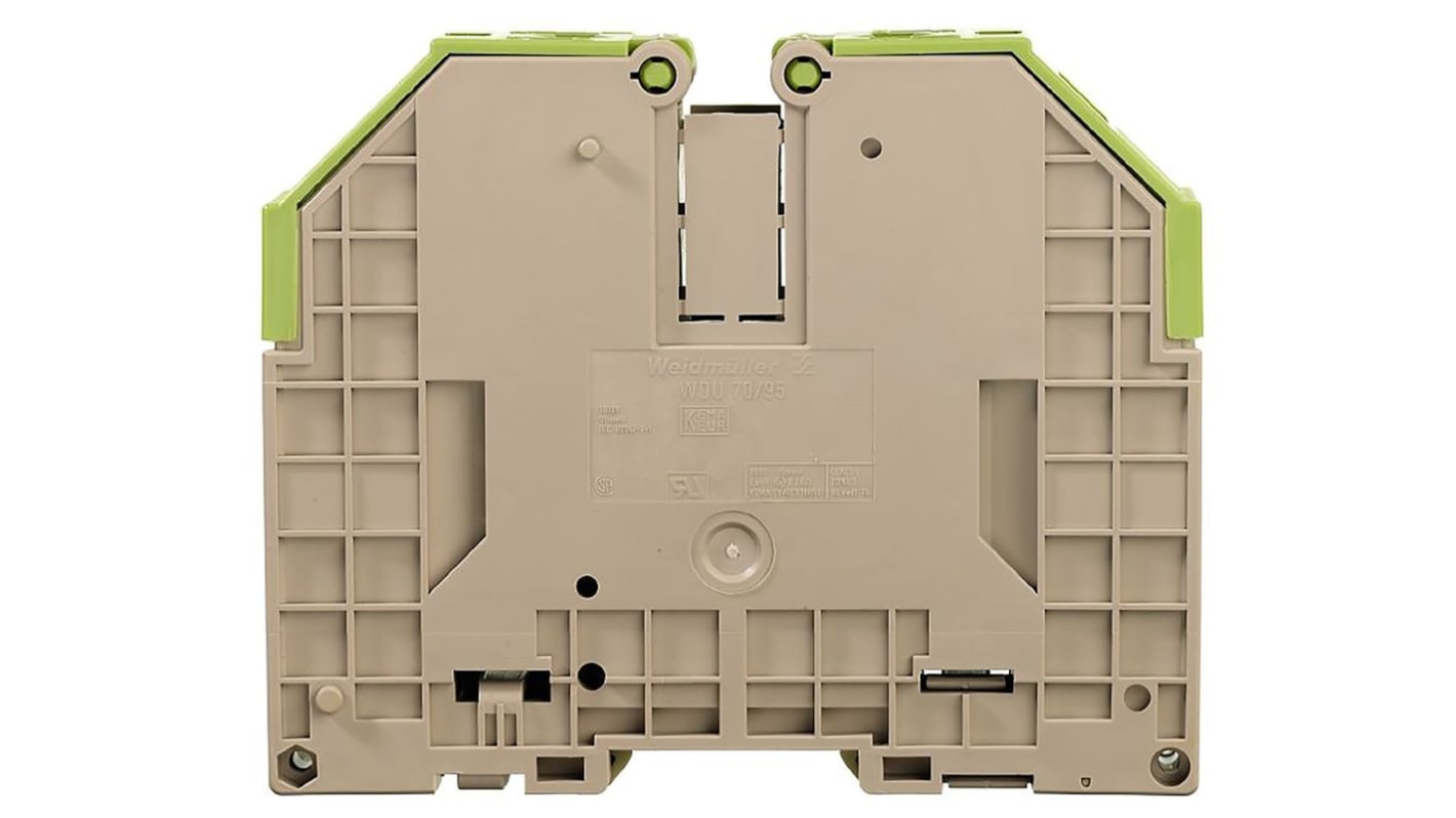 Weidmuller WDU Series Brown Feed Through Terminal Block, 95mm², Single-Level, Screw Termination