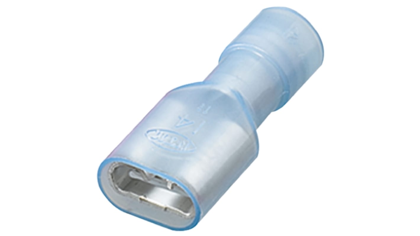 Nichifu TMEDN Blue Insulated Male Spade Connector, Receptacle, 0.25 x 0.032in Tab Size, 2mm² to 2mm²