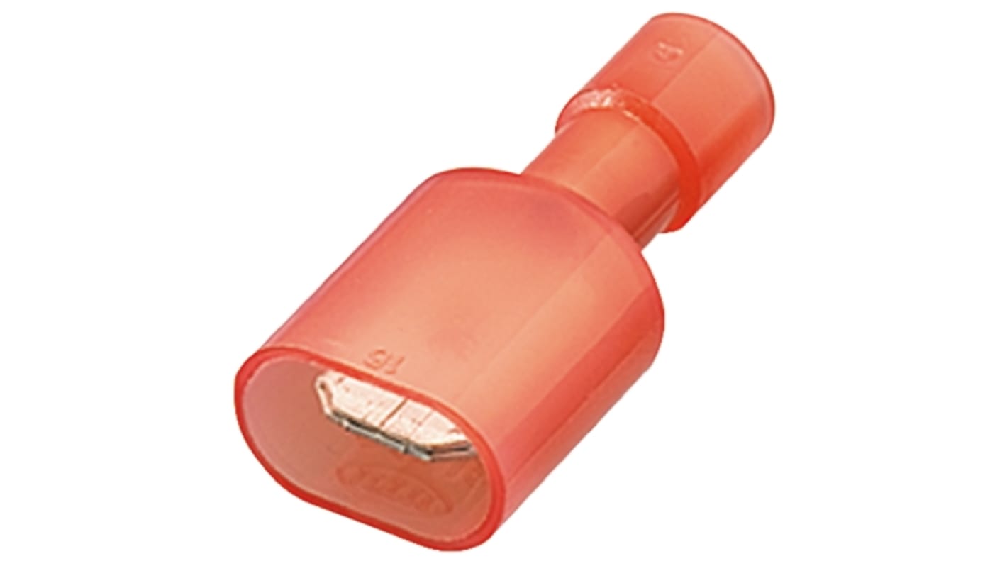 Nichifu TMEDN Red Insulated Male Spade Connector, Tab, 0.25 x 0.032in Tab Size, 0.75mm² to 1.25mm²