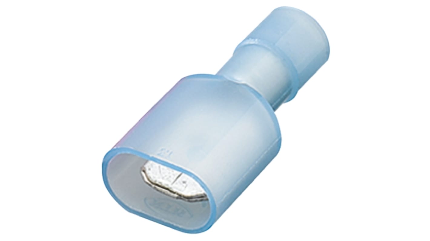 Nichifu TMEDN Blue Insulated Male Spade Connector, Tab, 0.25 x 0.032in Tab Size, 2mm² to 2mm²