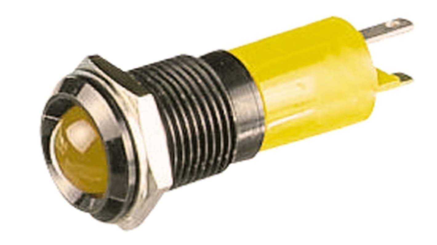 CML Innovative Technologies Yellow Panel Mount Indicator, 12V, 14mm Mounting Hole Size