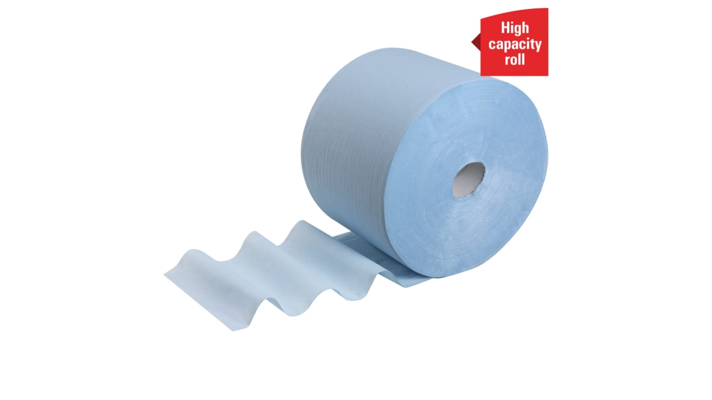 Kimberly Clark Papirhåndklæde, WypAll, 380 x 235mm 1 lag, Blå, , Rullet, 1000 ark