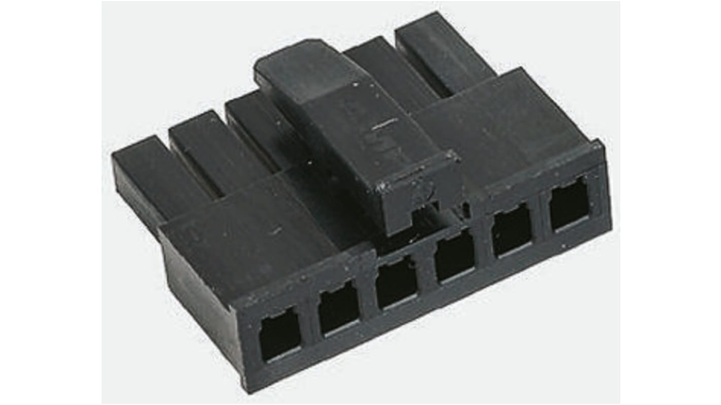 Boitier de connecteur Femelle, 6 contacts 1 rang , pas 3mm, Droit, Montage sur câble, série Micro MATE-N-LOK