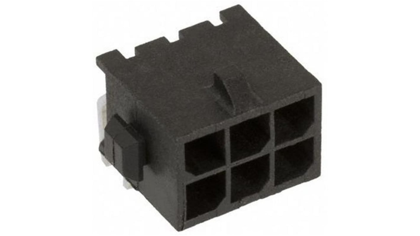 Conector macho para PCB Ángulo de 90° TE Connectivity serie Micro MATE-N-LOK de 6 vías, 2 filas, paso 3.0mm, para