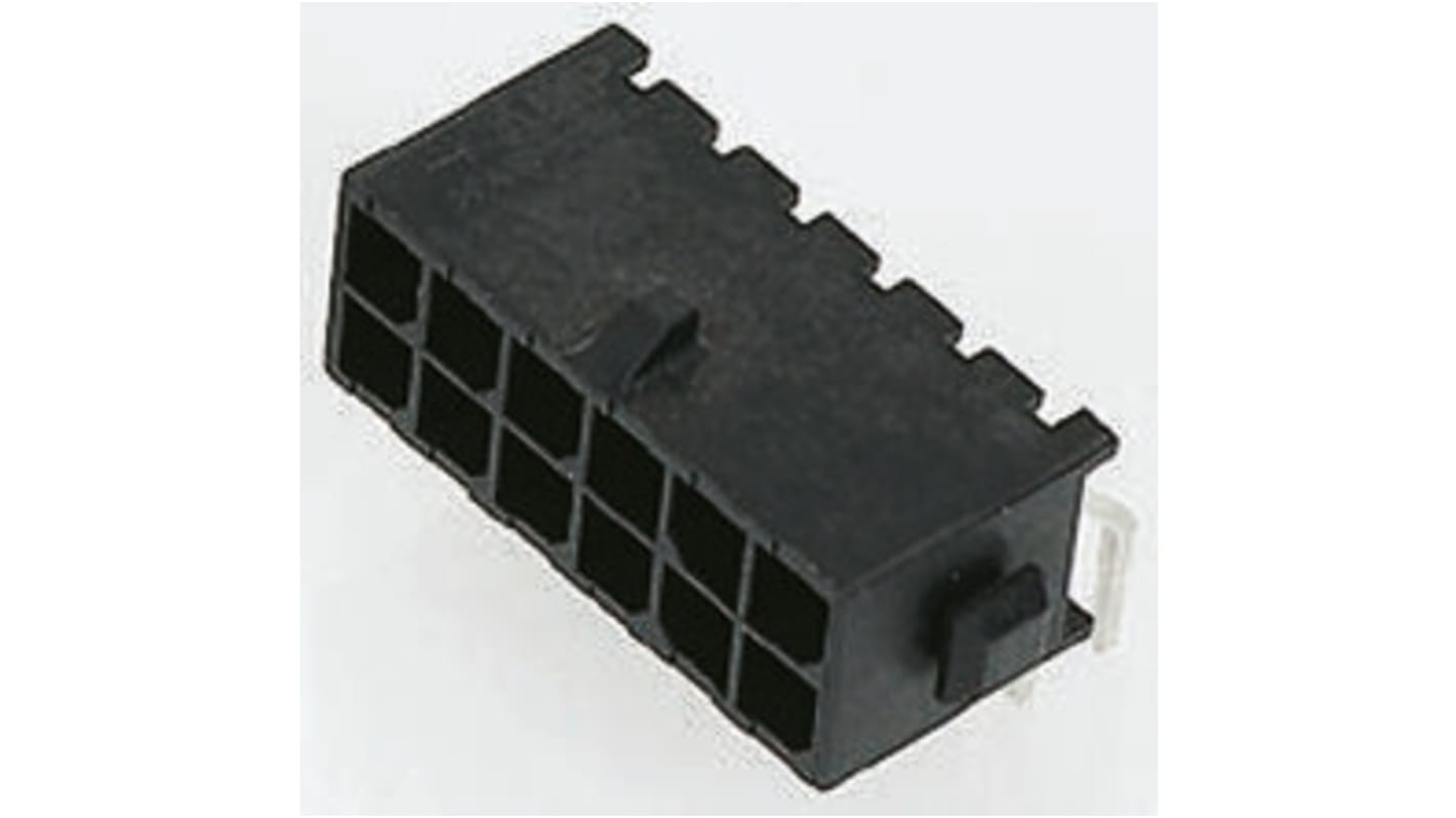 TE Connectivity Micro MATE-N-LOK Series Straight Through Hole PCB Header, 6 Contact(s), 3.0mm Pitch, 2 Row(s), Shrouded